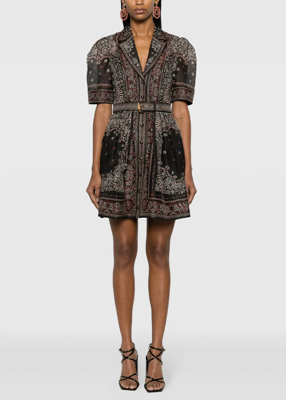 Black Bandana Matchmaker Mini Shirt Dress