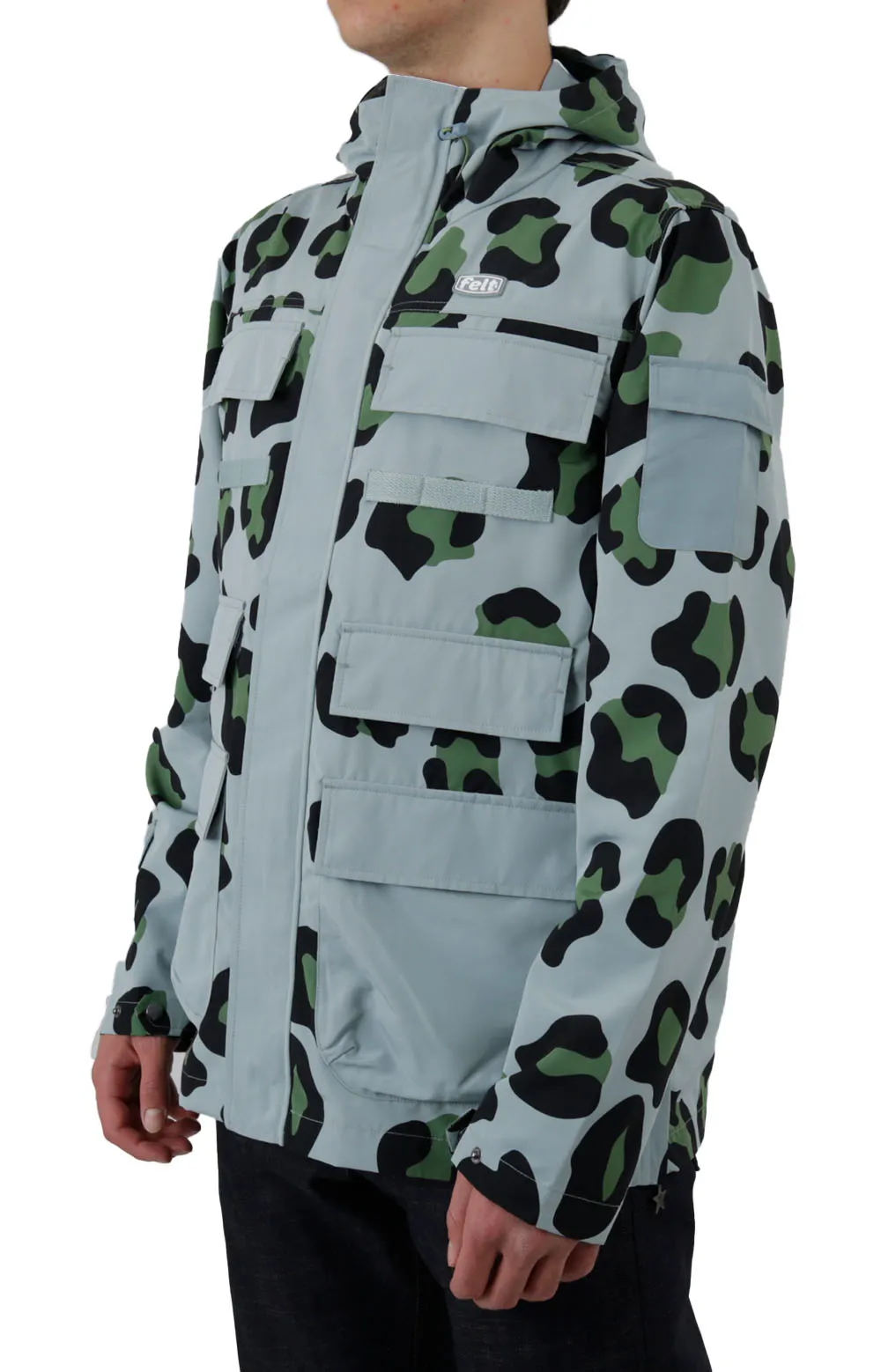 Ice Leopard Print Coastal Utility Jacket