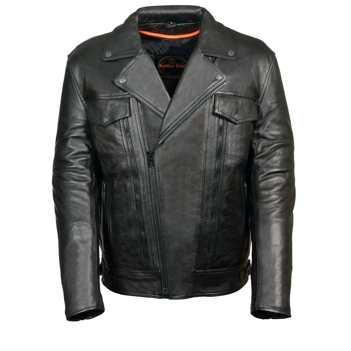 Milwaukee Leather ML1018 Men's Black Motorcycle Jacket with Utility